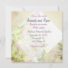 Sparen de datum van de florale trouwuitnodiging kaart