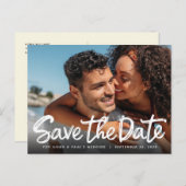 Sparen de Datum van de handgeschreven Fotokaart va Briefkaart (Voorkant / Achterkant)