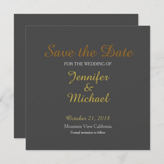 Sparen de Datum van de Handtekening van het huweli Save The Date (Voorkant / Achterkant)