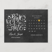 Sparen de Datum van de Kalender Gold Chalkboard Fo Briefkaart (Voorkant)