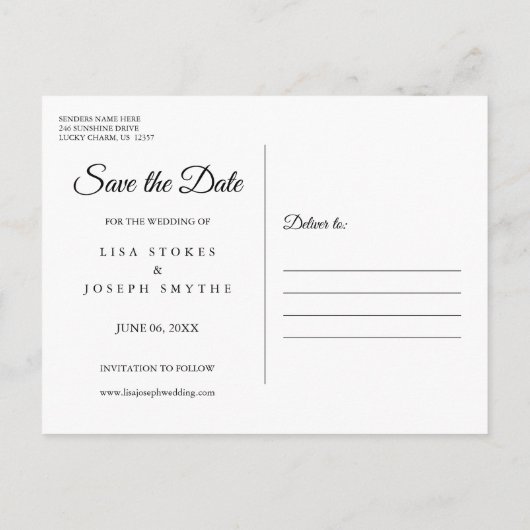 Sparen de Datum van de Kalender Gold van het Hart  Aankondigingskaart (Achterkant)