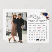 Sparen de datum van de Kalender van de Foto navy b Kaart (Voorkant / Achterkant)