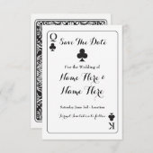 Sparen de Datum van de Koning van het Ace Spades W Save The Date (Voorkant / Achterkant)