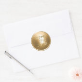 Sparen de Datum van de Omhulling Goud Ronde Sticker (Envelop)