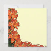 Sparen de datum van de oranje lileugen floral met kaart (Achterkant)