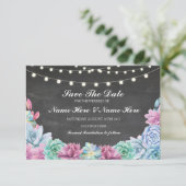 Sparen de Datum van de Praalk Rustic SucculentsKaa Save The Date (Staand voorkant)