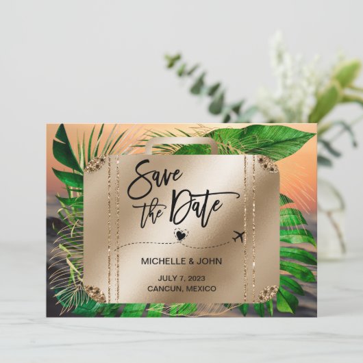 Sparen de Datum van de Reizen van de Bestemmingswe Save The Date (Staand voorkant)