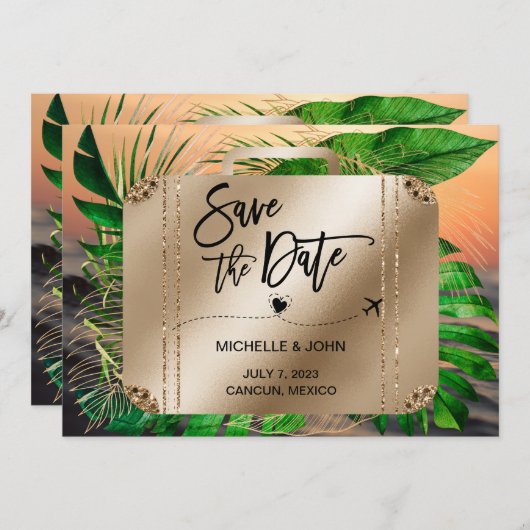 Sparen de Datum van de Reizen van de Bestemmingswe Save The Date (Voorkant / Achterkant)