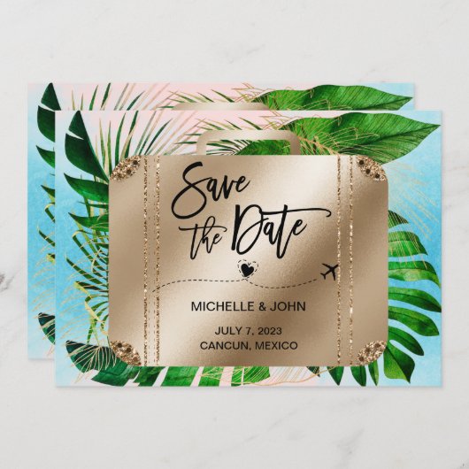 Sparen de Datum van de Reizen van de Bestemmingswe Save The Date (Voorkant / Achterkant)