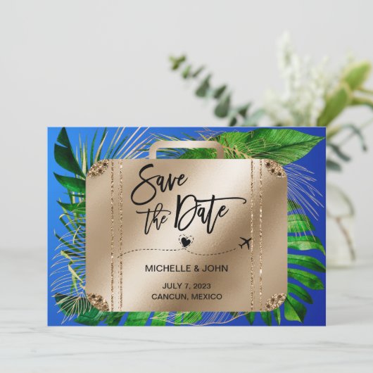 Sparen de Datum van de Reizen van de Bestemmingswe Save The Date (Staand voorkant)