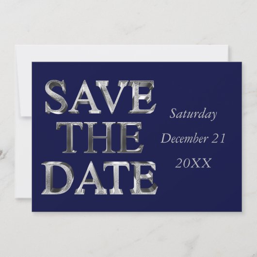 Sparen de Datum van de Rode Zeemacht Blauwe Zilver Save The Date (Voorkant)