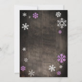 Sparen de datum van de rooskleurige sneeuwvlok bab kaart (Achterkant)