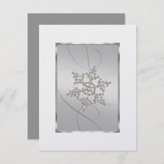 Sparen de Datum van de Sneeuwvlok van het Kristal Save The Date (Voorkant / Achterkant)