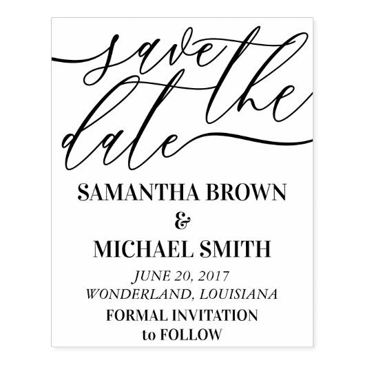 Sparen de datum van de trouwuitnodiging rubberstempel (Afrduk)