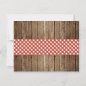 Sparen de Datum van de Vertrouwenkaart Red Gingham Save The Date (Achterkant)