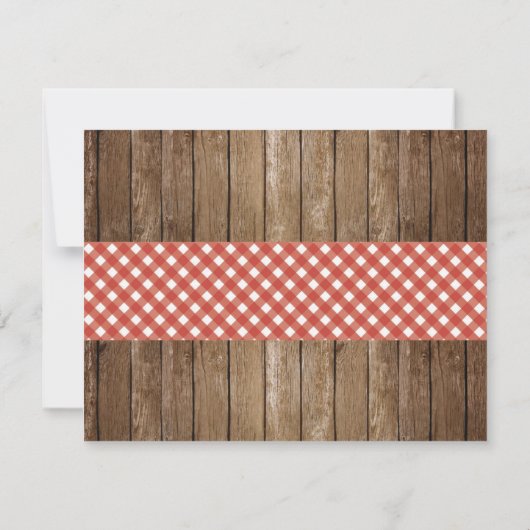 Sparen de Datum van de Vertrouwenkaart Red Gingham Save The Date (Achterkant)