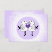 Sparen de Datum van de Vogel RSVP kaarten Paars 1 (Voorkant / Achterkant)