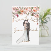 Sparen de datum van de waterverf van de Uitnodigin Save The Date (Staand voorkant)