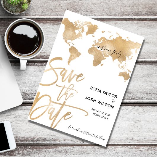 Sparen de datum van de Wereldkaart van de Bestemmi Kaart