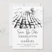 Sparen de Datum van de wijnbouw bruiloft Save The Date (Voorkant)