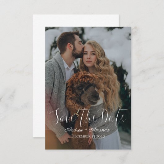 Sparen de Datum van de Winterbruiloft Save The Date (Voorkant / Achterkant)