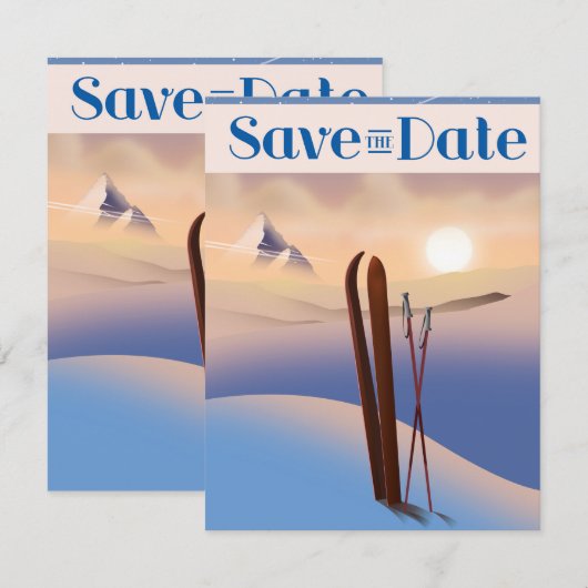 Sparen de Datum van de Wuwdag  Ski (Voorkant / Achterkant)