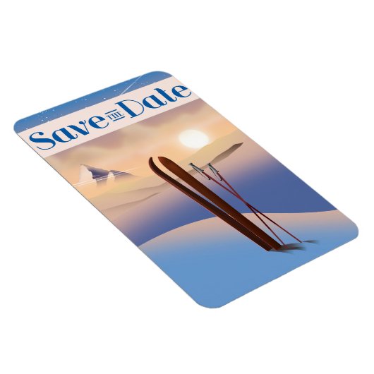 Sparen de Datum van de Wuwdag  Ski Magneet (Rechterzijde)