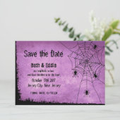 Sparen de Datum van Halloween Wedding met Spinnen Save The Date (Staand voorkant)