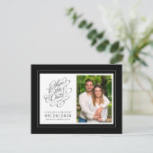 Sparen de Datum van het Afbeelding van de Foto Zwa Aankondigingskaart (Staand voorkant)