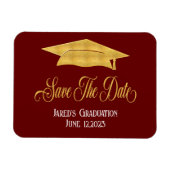 Sparen de Datum van het Afstuderen Faux Gold Afstu Magneet (Horizontaal)