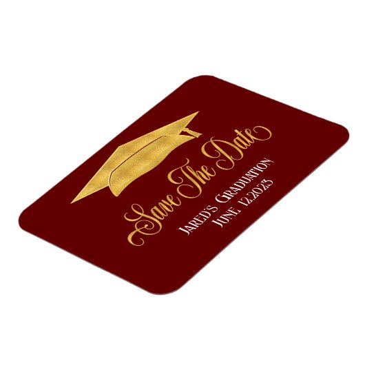 Sparen de Datum van het Afstuderen Faux Gold Afstu Magneet (Linkerzijde)