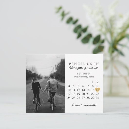 Sparen de Datum van het Begin van het KalenderGoud Briefkaart (Staand voorkant)