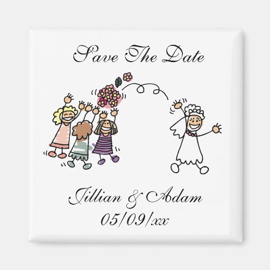 Sparen de Datum van het Berichten Magnet Bride Thr (Voorkant)