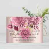 Sparen de Datum van het Bieden Bride Roze Gold Roo Save The Date (Staand voorkant)