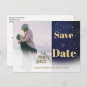 Sparen de Datum van het Bieden van de Foto Moderne Aankondigingskaart (Voorkant / Achterkant)