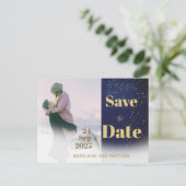 Sparen de Datum van het Bieden van de Foto Moderne Aankondigingskaart (Staand voorkant)