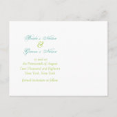 Sparen de Datum van het Blauwe Groene Bind van de  Aankondigingskaart (Achterkant)