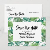 Sparen de datum van het briefkaart groene palmboom (Voorkant / Achterkant)