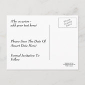 Sparen de Datum van het Briefkaart van de giergier (Achterkant)