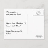 Sparen de Datum van het Briefkaart van de giergier (Achterkant)