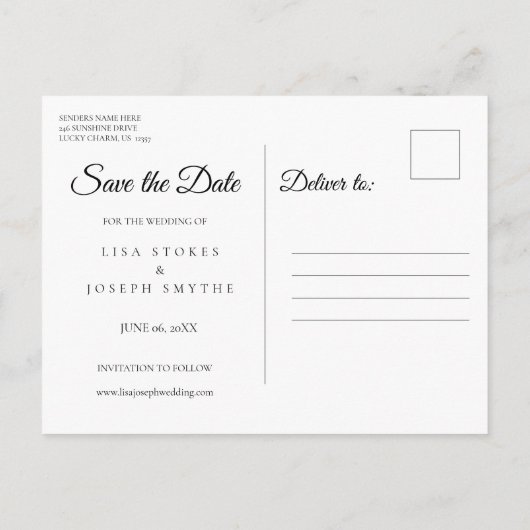 Sparen de Datum van het Briefkaart van het Hart va (Achterkant)