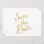 Sparen de Datum van het Citaat Gold Faux Verloving Kaart (Voorkant / Achterkant)