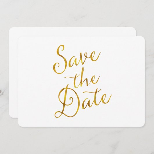 Sparen de Datum van het Citaat Gold Faux Verloving Kaart (Voorkant / Achterkant)
