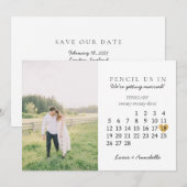 Sparen de Datum van het Goud van de Kalender Febru Kaart (Voorkant / Achterkant)