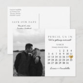 Sparen de Datum van het Goud van de Kalender Maart Briefkaart (Voorkant / Achterkant)