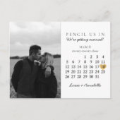 Sparen de Datum van het Goud van de Kalender Maart Briefkaart (Voorkant)