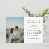 Sparen de Datum van het Goud van de Kalender Maart Kaart (Staand voorkant)