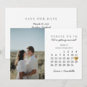 Sparen de Datum van het Goud van de Kalender Maart Kaart (Voorkant / Achterkant)