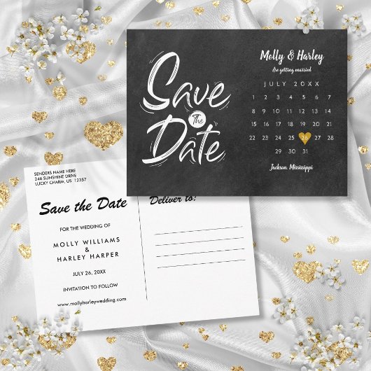 Sparen de Datum van het Gouden Karalkbord van het  Briefkaart