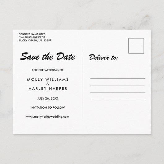 Sparen de Datum van het Gouden Karalkbord van het Briefkaart (Achterkant)